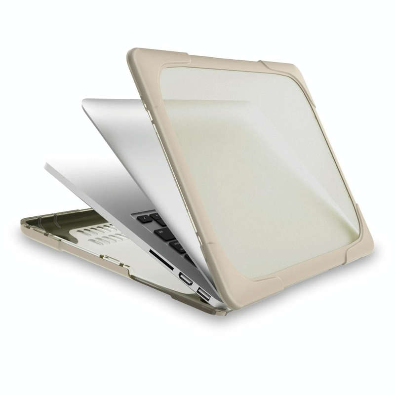 For MacBook Air 13.3 inch A1932 (2018) TPU + PC Two Color Laptop Protective Case(Khaki)