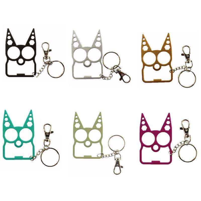 2 PCS 6 In 1 Multifunctional Keychain Zinc Alloy Bottle Opener(Pink)