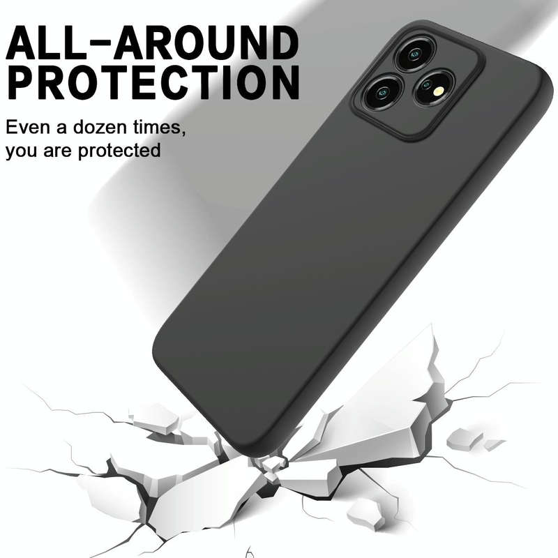 For ZTE Blade V50 Design 4G Pure Color Liquid Silicone Shockproof Phone Case(Black)