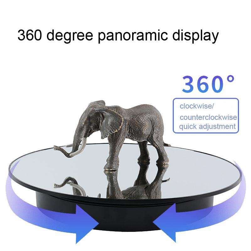 32cm Electric Turntable for Photography With Speed Direction Adjustment, Color: Black Mirror