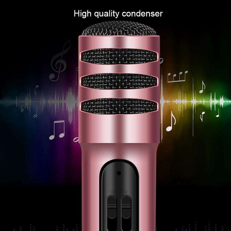 BGN-C7 Condenser Microphone Dual Mobile Phone Karaoke Live Singing Microphone Built-in Sound Card...