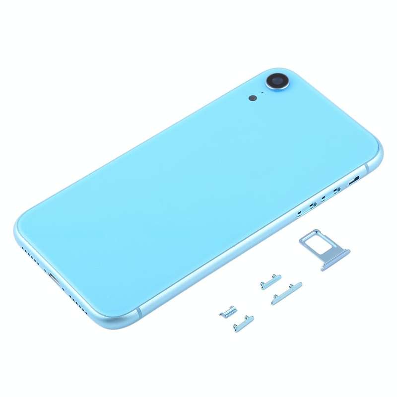 Back Housing Cover with Camera Lens & SIM Card Tray & Side Keys for iPhone XR(Blue)