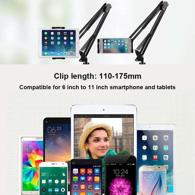 Universal 360 Degree Rotating Flexible Long Arm Lazy Phone Tablet Pad Holder Clip Bracket