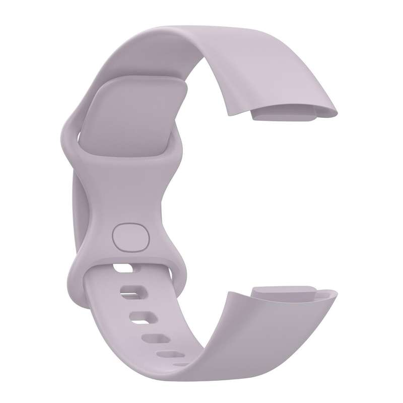 For Fitbit Charge 5 Silicone Watch Band, Size:L(Lavender Purple)