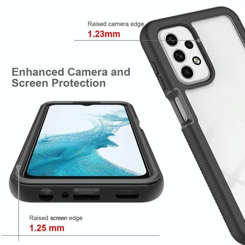 For Samsung Galaxy A23 4G Starry Sky Solid Color Series Shockproof PC + TPU Phone Case(Frosted Pink)