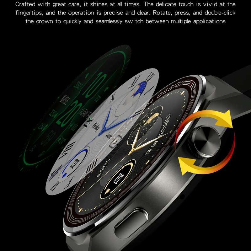 MD3MAX Porsche Ver 1.39 inch Round Screen TPU Strap Smart Watch Supports Heart Rate Monitoring/Bl...