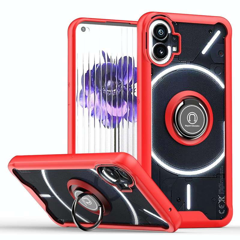 For Nothing Phone 1 Q Shadow 1 Series TPU + PC Phone Case with Ring Holder(Red)