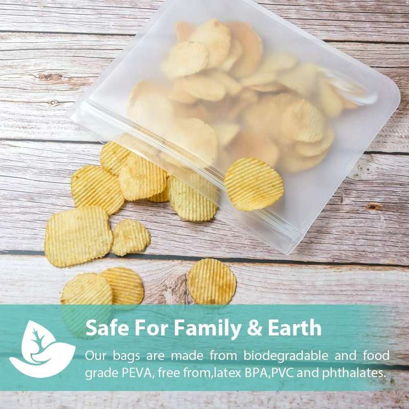 10 in 1 Translucent Frosted PEVA Food Preservation Bag Refrigerator Food Storage Bag Self-Sealing...