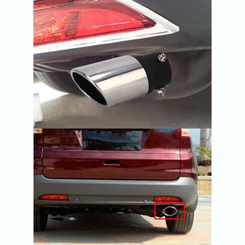 Universal Car Styling Stainless Steel Straight Bolt-on Exhaust Tail Muffler Tip Pipe with Mesh(Bl...