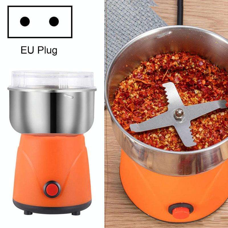 Pepper Stainless Steel Grinding Breaker Coffee Grinder EU Plug(Orange)