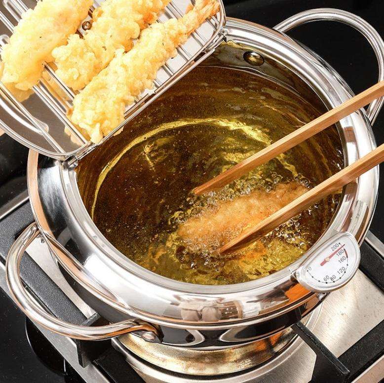 304 Stainless Steel Fryer Pot Household Temperature-controlled Multifunctional Thickening Pot, Si...