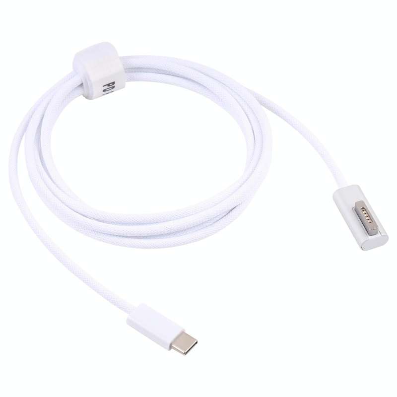 45W / 60W / 65W / 85W 5 Pin MagSafe 2 (T-Shaped) to USB-C / Type-C PD Charging Cable(White)