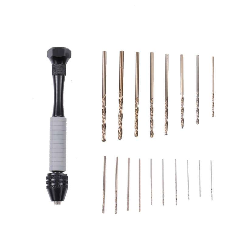 Precision Pin Vise Mini Twist Drill Bits Hand Drill Set, Model:8009