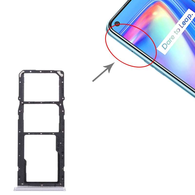 For OPPO Realme 7 (Global)  SIM Card Tray + SIM Card Tray + Micro SD Card Tray (Silver)
