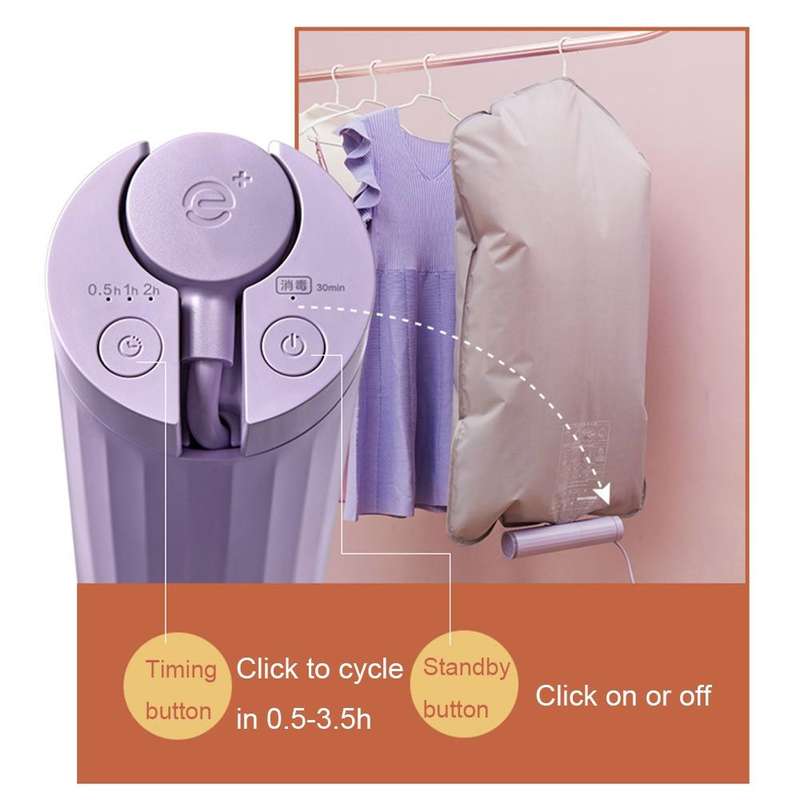 ACA AD-X40 Mini Portable Timing Home Dryer Multifunctional Clothes Dryer, CN Plug(White)