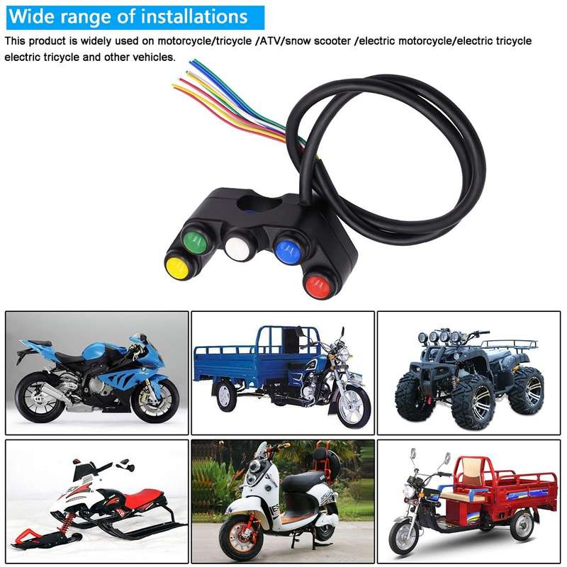 Motorcycle Headlight Auxiliary Light Horn Switches Aluminum Alloy Five-position Faucet Switches w...