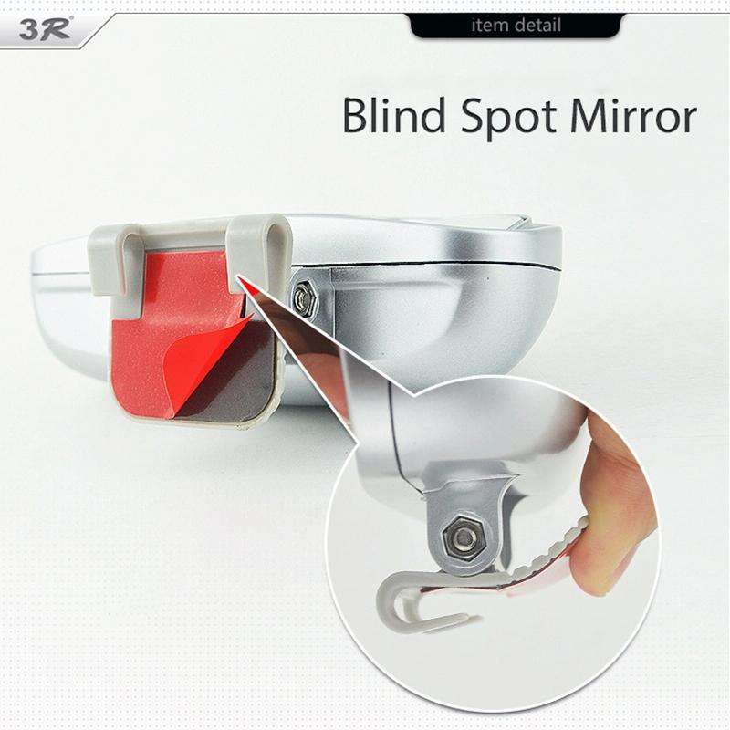Left Side Rear View Blind Spot Mirror Universal adjustable Wide Angle Auxiliary Mirror(Black)