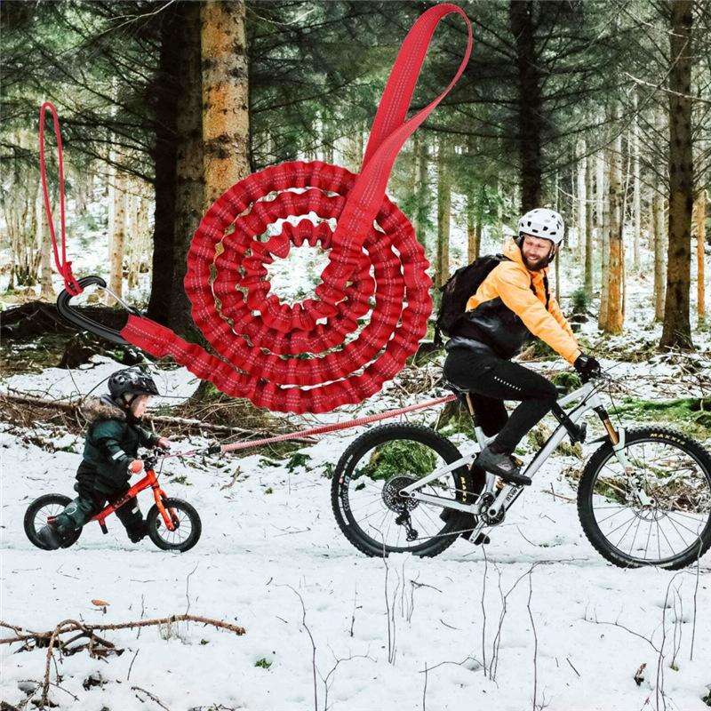 ZXCQYS-L Bicycle Tow Rope Mountain Bike Parent-Child Pull Rope Portable Tow Rope(Red)