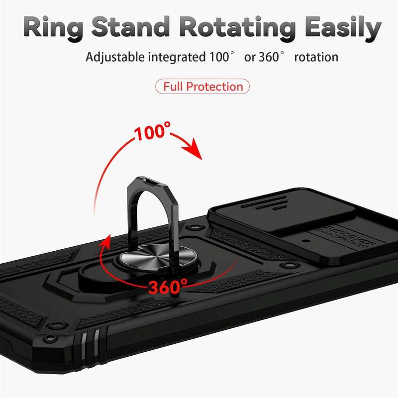 For Xiaomi Poco M4 Pro Sliding Camshield Holder Phone Case(Black)