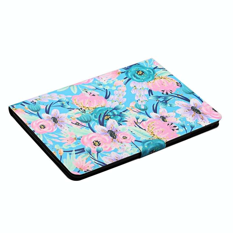 For Samsung Galaxy Tab A9 Flower Pattern Horizontal Flip PU Tablet Case with Sleep / Wake-up Func...