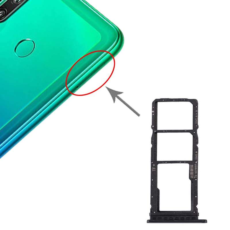 SIM Card Tray + SIM Card Tray + Micro SD Card Tray for Huawei P40 Lite E / Enjoy 10(Black)
