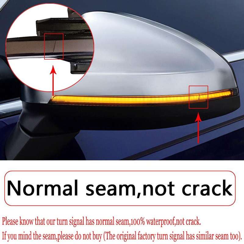 1 Pair For Volkswagen Golf 6 MK6 Car Dynamic LED Turn Signal Light Rearview Mirror Flasher Water ...