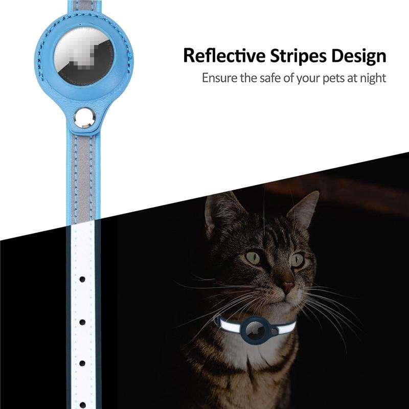 For Airtag Tracker Protective Cover Pet PU Collar, Specification: XS(Black)