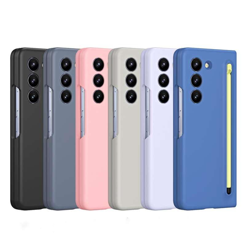For Samsung Galaxy Z Fold5 5G Skinfeel Shockproof Phone Case with Pen(Black)
