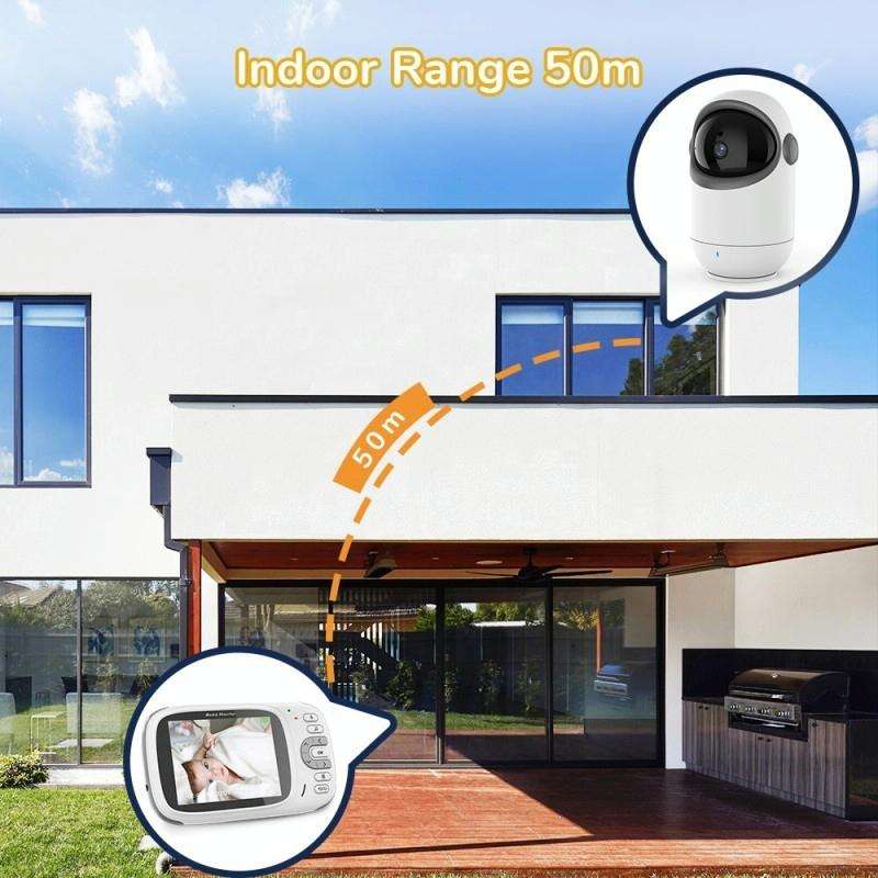 VB802 3.2 inch Baby Monitor Wireless Digital Video Rotating Camera(EU Plug)