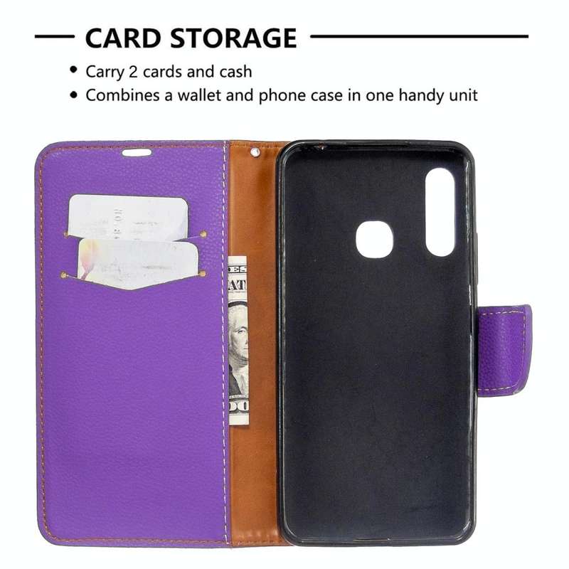 For Galaxy A70e Pure Color Horizontal Flip PU Leather Case with Holder & Card Slots & Wallet & La...