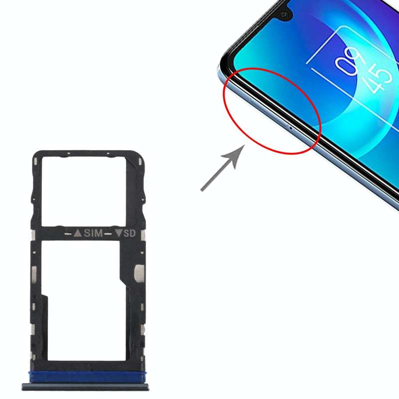 For TCL 30 / 30+ / 30 5G Original SIM Card Tray + Micro SD Card Tray(Black)