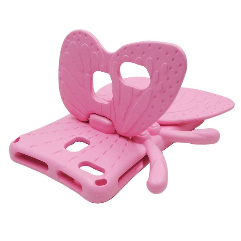 For Samsung Galaxy Tab A9 8.7 X110/X115 Butterfly Bracket Kids EVA Shockproof Tablet Case(Pink)