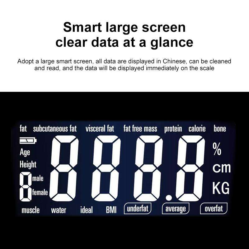 LCD Display Body Electronic Smart Weighing Scales Bathroom Scale Digital Human Weight Scales(Black)