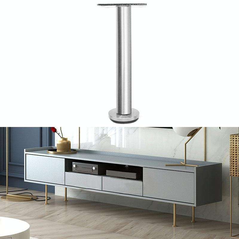 LH-TJ003 Adjustable Stainless Steel Round Tube Furniture Legs, Height: 28cm(Silver)