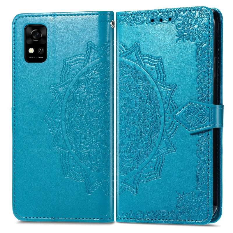 For ZTE Blade A31 Mandala Flower Embossed Horizontal Flip Leather Phone Case(Blue)