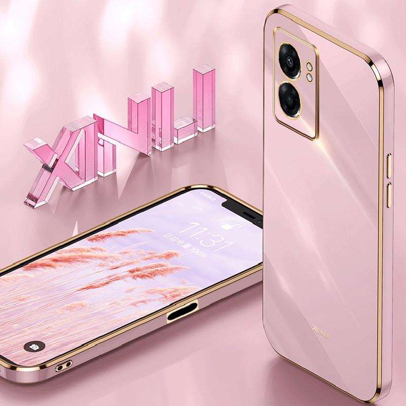 For OPPO A57 XINLI Straight 6D Plating Gold Edge TPU Phone Case(Celestial Blue)