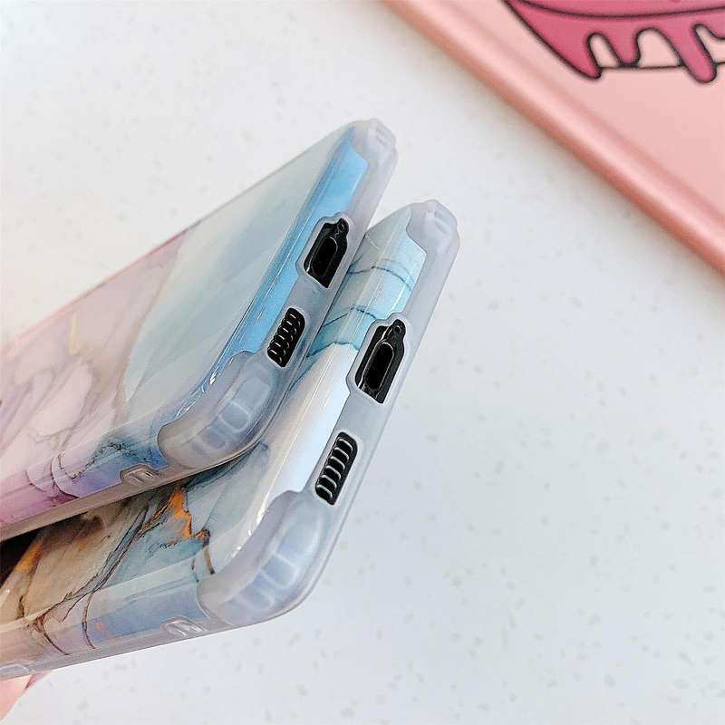 For Samsung Galaxy S21 Plus 5G Four Corners Anti-Shattering Flow Gold Marble IMD Phone Back Cover...