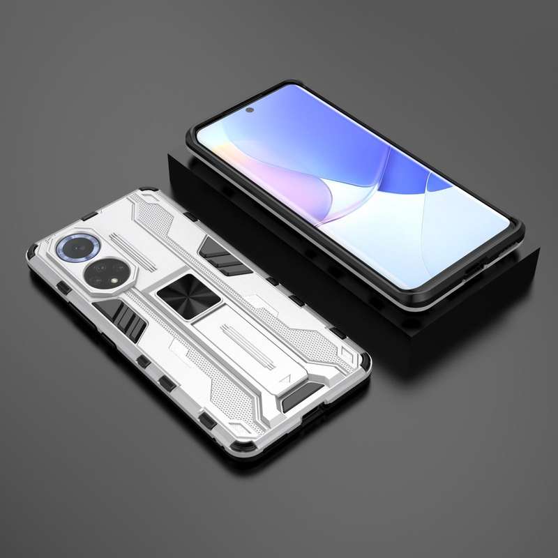 For Huawei nova 9 Supersonic PC + TPU Shock-proof Protective Case with Holder(Silver)