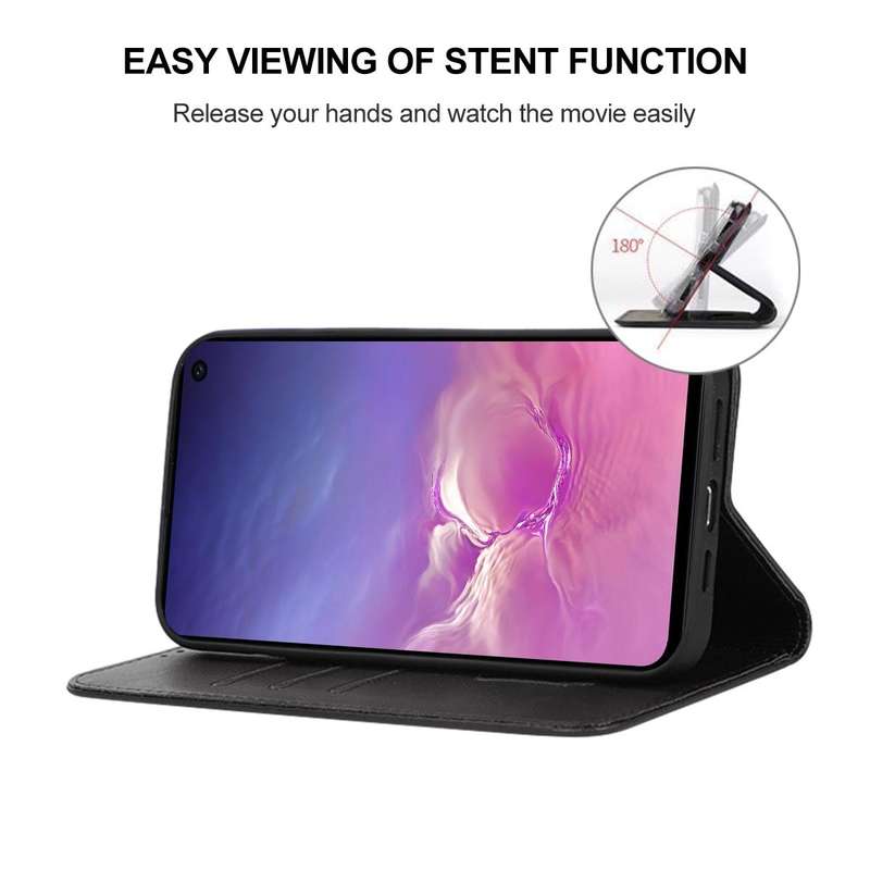 For Samsung Galaxy S10e Magnetic Closure Leather Phone Case(Black)