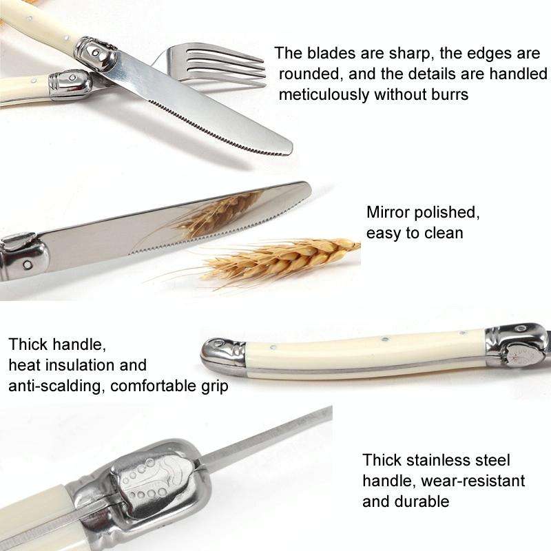 Stainless Steel Knife Fork Spoon Set Plastic Handle Western Tableware, Specification: 6 Tea Spoons