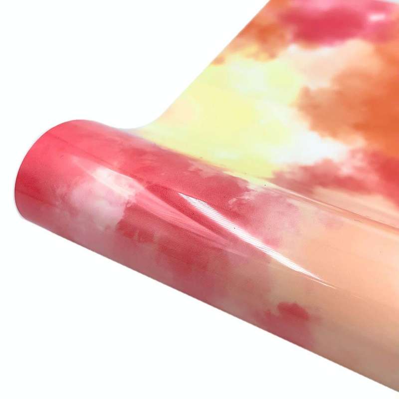 Clouds Watercolor Tie Dye Heat Transfer Vinyl Make Sign Pattern Cricut Film 50 x 100cm(Red Orange)