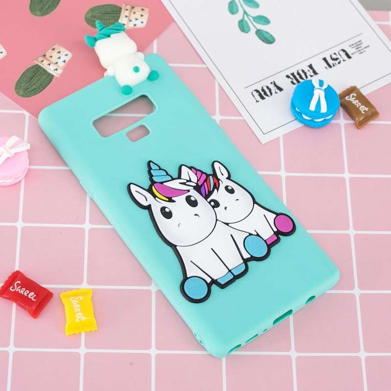 For Galaxy Note 9 3D Cartoon Pattern Shockproof TPU Protective Case(Couple Unicorn)
