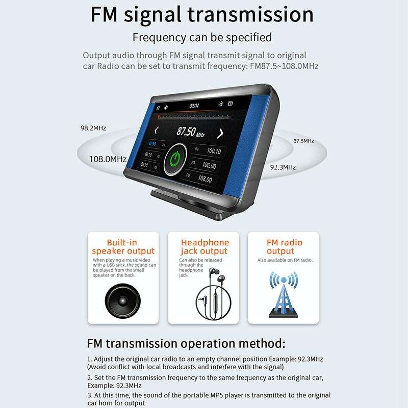 B300C 7 inch Car MP5 Player Carplay Mobile Phone Internet Tablet Monitor