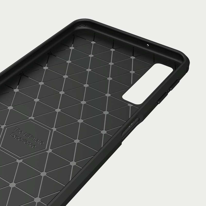 For Galaxy A7 (2018) / A750 Brushed Carbon Fiber Texture TPU Shockproof Anti-slip Soft Protective...