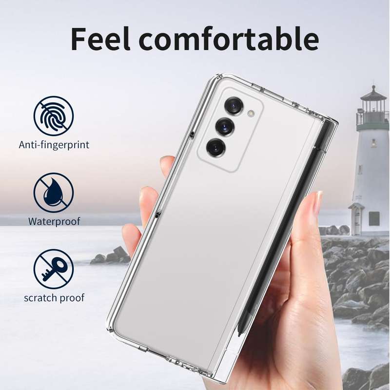 For Samsung Galaxy Z Fold2 5G Macaron Hinge Phone Case with Stylus Pen Fold Edition & Protective ...