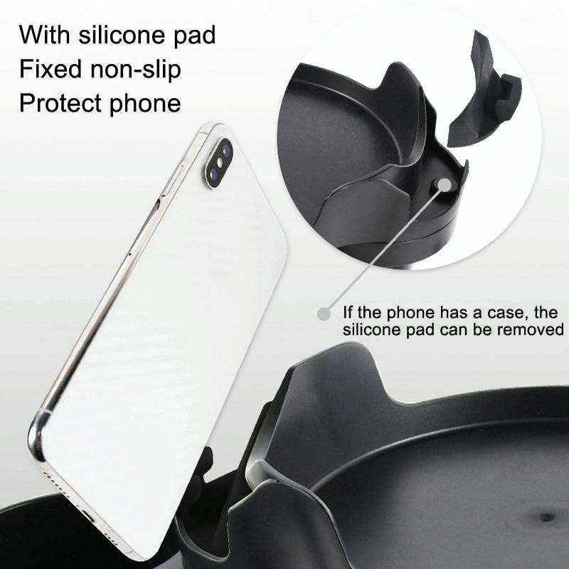 Car Water Cup Holder Dinner Plate Rack Rotatable Mobile Phone Holder(Black)