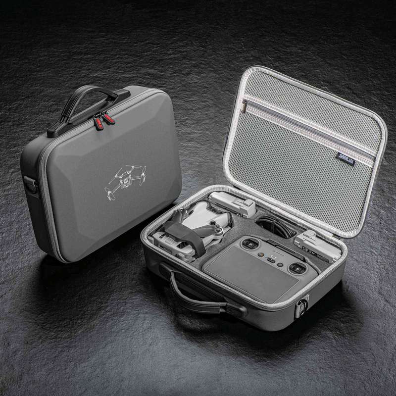 For DJI Mini 4 Pro / RC with Screen Standard STARTRC Shoulder Storage Bag PU Handbag(Grey)