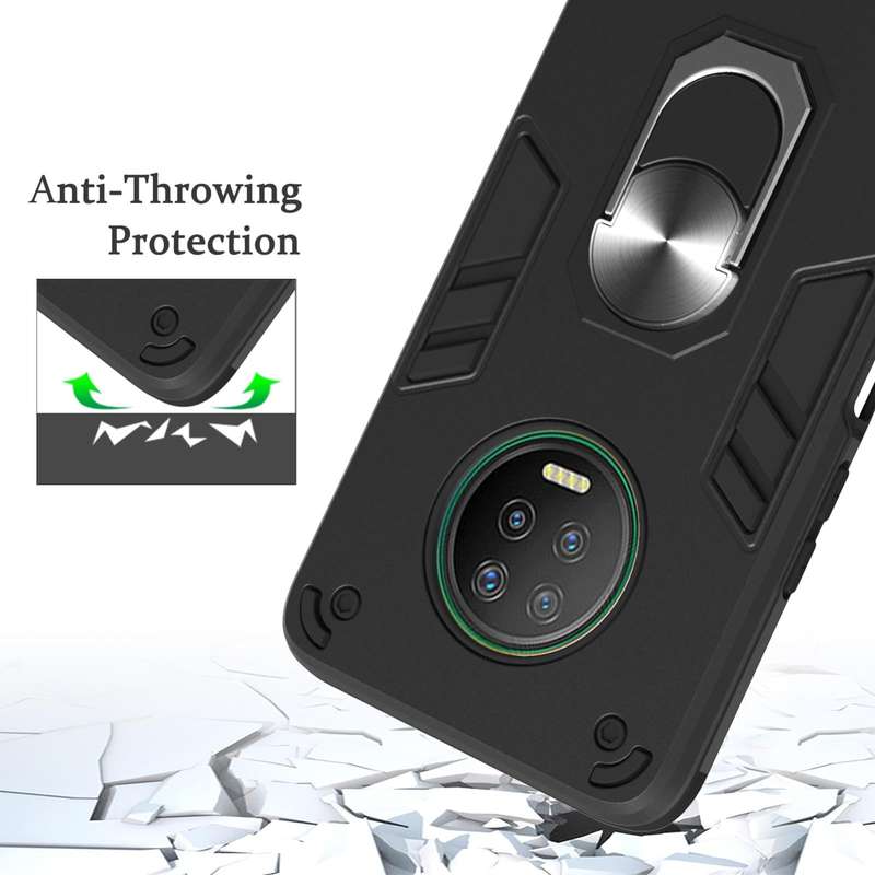 For Infinix X690 / Note 7 Armour Series PC + TPU Protective Case with Ring Holder(Black)