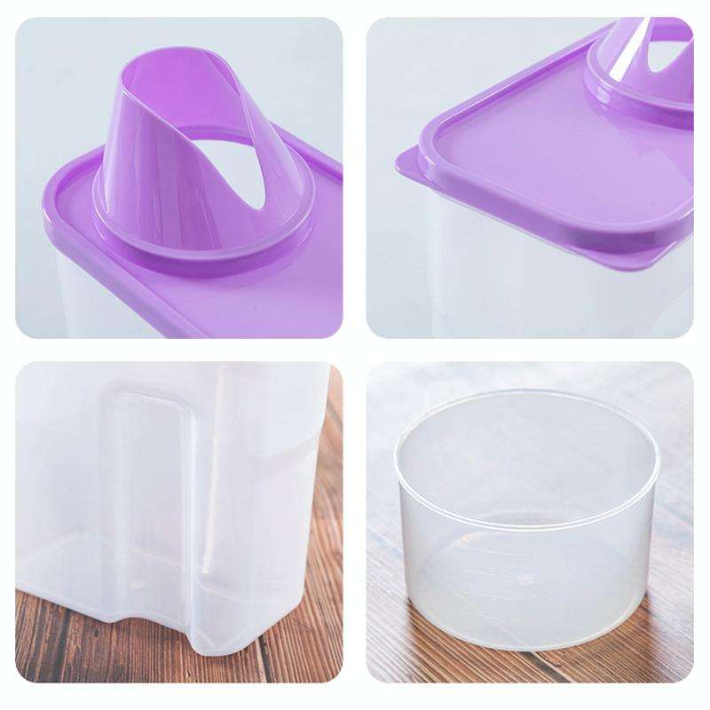3L Household Plastic Transparent Washing Powder Storage Box Storage Container(Blue)