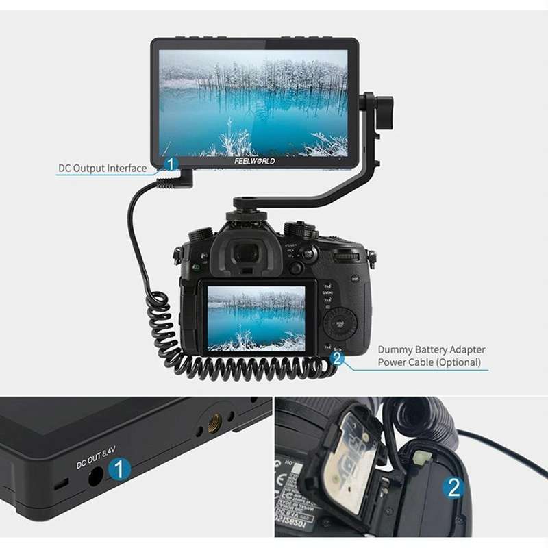 FEELWORLD F5 Pro V4 6 inch Touch Screen DSLR Camera Field Monitor 3D LUT 4K HDMI Input Output Til...